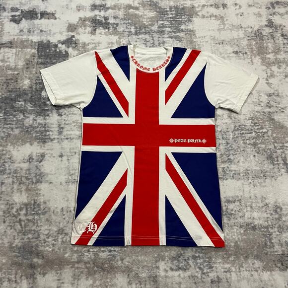 Authentic Chrome Hearts Union Jack UK Flag Logo Tee S - Picture 1 of 9